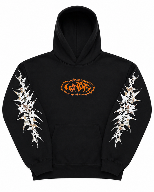 White Camo / Black Hoodie